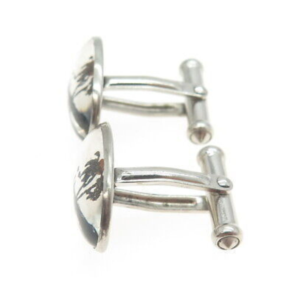 925 Sterling Silver Antique Art Deco Monarch Butterfly Wing Sunset Cufflinks - Picture 5 of 8